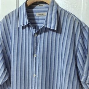 CALVIN KLEIN LINEN SHORT SLEEVE SHIRT XL - XXL